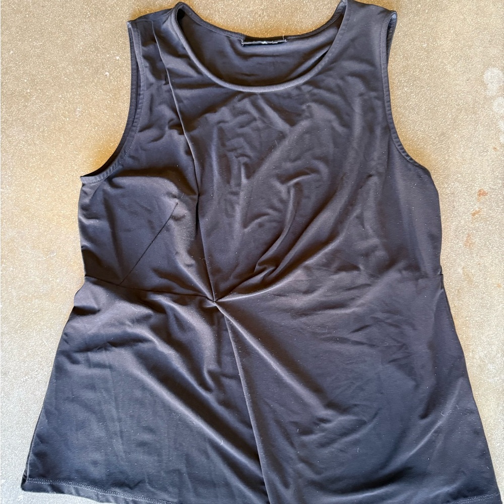 DKNY Black Twist-Detail Sleeveless Tank